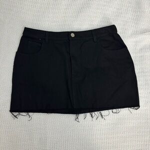 White Fox Power House Black Denim Mini Skirt Size M